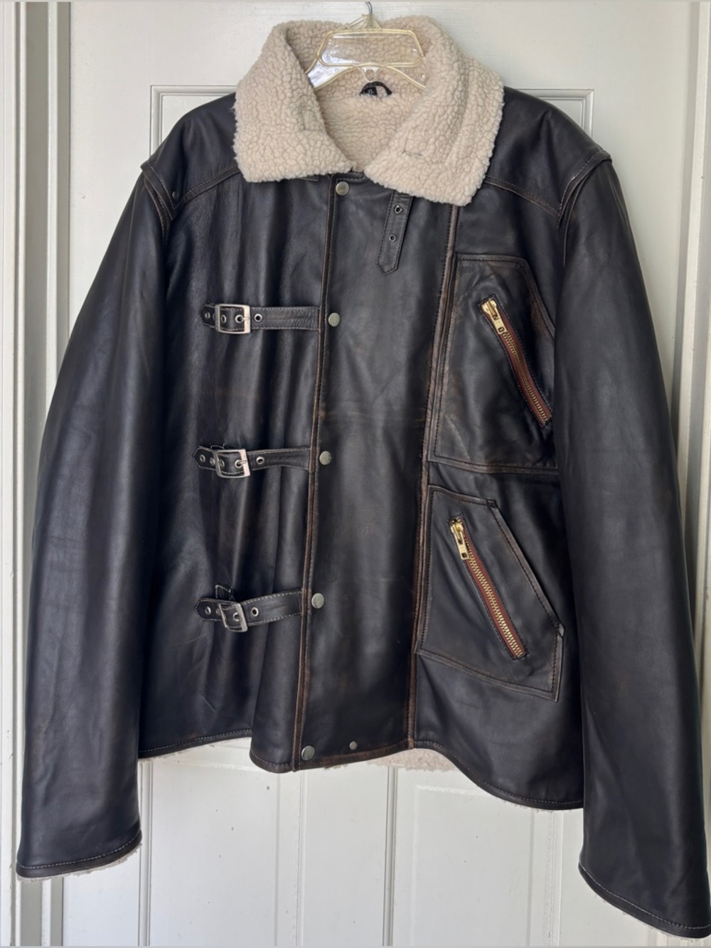 BJ Blazkowicz WOLFENSTEIN  Military Leather Jacket XL